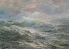 GROŹNE OBLICZE BAŁTYKU by Jakub Michał Kasprowicz, olej, płótno, sold Dec 2021