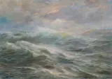 Jakub Michał Kasprowicz, GROŹNE OBLICZE BAŁTYKU, olej, płótno