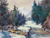 Henryk Sajdak, TATRY - DOLINA KOŚCIELISKA, akwarela, karton