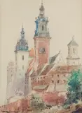WAWEL by Władysław Chmieliński, akwarela, gwasz, ołówek, papier, sold Dec 2021