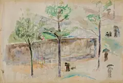 Zygmunt Waliszewski, BULWAR BRUNE W PARYŻU, 1929, akwarela, ołówek, papier