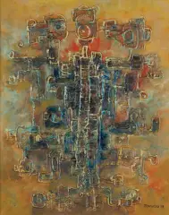 Tadeusz Lapinski, FIGURA, 1959, olej, płótno