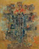 Tadeusz Lapinski, FIGURA, 1959, olej, płótno