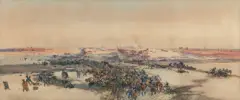 Julian Fałat, SZKIC PANORAMY BEREZYNA, 1895, akwarela, gwasz, papier