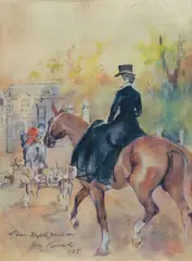 AMAZONKA by Jerzy Kossak, 1925, akwarela, papier, sold Dec 2021