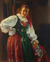 Bolesław Barbacki, PORTRET HELENY BARBACKIEJ. 1937, olej, płótno
