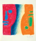 I.S. (INTER-FACIAL SPACE) by Wojciech Fangor, 1974, kredka olejna, papier, sold Dec 2021