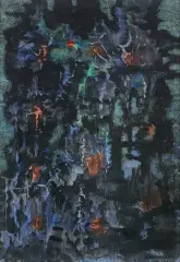 Jerzy Tchorzewski, KOMPOZYCJA, 1965, akwarela, gwasz, papier