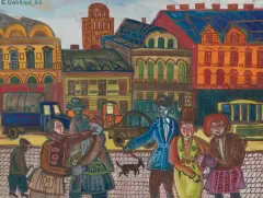 Edward Dwurnik, WARSZAWA VI, z cyklu MIASTA, 1968, akwarela, karton