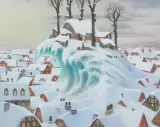 Jacek Yerka, ZIMOWA FALA, 2002, pastel, papier