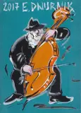 Edward Dwurnik, Basista, 2017, akryl, płótno