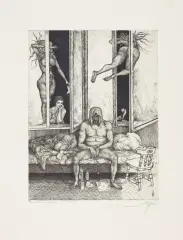 Leszek Rózga, NOC – LIST, 1972, akwaforta, papier kremowy