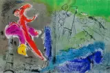 WIZJA PARYŻA by Marc Chagall, 1952, litografia barwna, papier, sold Oct 2021