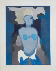 Halina Chrostowska, Figura srebrna II, 1977, techniki metalowe mieszane, papier