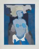 Halina Chrostowska, Figura srebrna II, 1977, techniki metalowe mieszane, papier