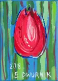 Czerwony tulipan by Edward Dwurnik, 2018, akryl, olej, płótno, sold Oct 2021