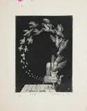 Stasys Eidrigevičius, Ekslibris Vitolis E. Vengris, 1976, akwaforta, akwatinta, sucha igła, papier