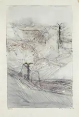 BEZ TYTUŁU, LATA 80. XX W. by Jerzy Stajuda, gwasz, akwarela, tusz pióro, papier, sold Oct 2021