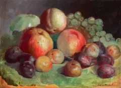 Teofil Kwiatkowski, MARTWA NATURA Z OWOCAMI, ok. 1888, olej, płótno dublowane