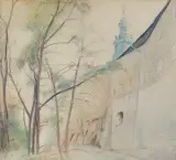 Jacek Malczewski, KRAKOWSKIE PLANTY, maj 1915, kredki, papier