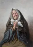 Mieczysław Reyzner, MODLITWA, 1893, olej, płótno