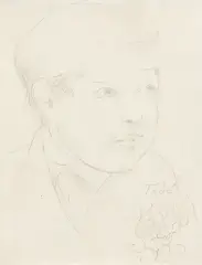 Tadeusz Makowski, PORTRET CHŁOPCA, ok. 1926, ołówek, papier