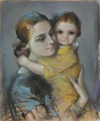 Józef Kidoń, MACIERZYŃSTWO, 1926, pastel, papier naklejony na tekturę
