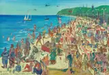 Edward Dwurnik, MIĘDZYZDROJE – PLAŻA, 1979, olej, płótno