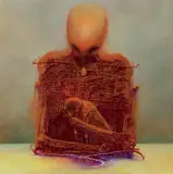 RH by Zdzisław Beksiński, 1985, olej, płyta pilśniowa, sold Oct 2021