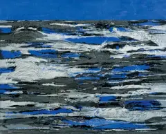 Urszula Wilk, BŁĘKITNA LINIA, 1998-2020, olej, płótno