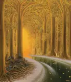 Jacek Yerka, ZŁOTOUJŚCIE, 2021, akryl, płótno