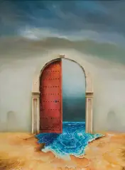 Andrzej Sajewski, THE GATES OF DREAM, 2016, olej, płyta pilśniowa
