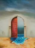 Andrzej Sajewski, THE GATES OF DREAM, 2016, olej, płyta pilśniowa