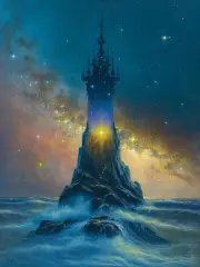 Marek Rużyk, KINGDOM OF STARS, 2021, olej, płótno