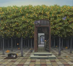 Jacek Yerka, ZAPACH POMARAŃCZY, 2000, akryl, płótno