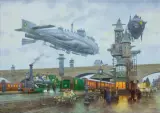 Vadim Voitekhovitch, ARRIVAL OF THE TRAIN, 2020, olej, płótno
