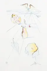 Salvador Dalí, THE FRUITS OF THE VALLEY, 1971, akwaforta, sucha igła, szablon, złocenia, papier