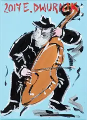 Edward Dwurnik, Basista, 2017, akryl, płótno