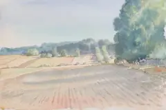 Marek Ałaszewski, PEJZAŻ Z GÓR ŚWIĘTOKRZYSKICH, akwarela, papier