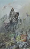 Antoni Trzeszczkowski, ZAWISZA CZARNY, akwarela, gwasz, karton