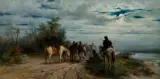 Ludwik Gędłek, NOCNY ZWIAD, 1889, olej, deska mahoniowa