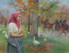 Wojciech Kossak, HEJ, HEJ UŁANI..., 1931, olej, płótno