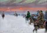 Jerzy Kossak, WIZJA NAPOLEONA, 1943, olej, tektura
