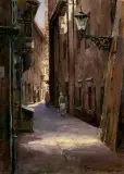 ZAUŁEK by Władysław Chmieliński, olej, tektura, sold Jun 2021