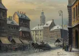 PĘDZĄCE SANIE by Władysław Chmieliński, olej, płótno, sold Jun 2021