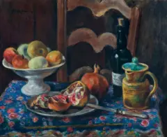 Józef Pankiewicz, MARTWA NATURA Z OWOCAMI, DZBANKIEM..., 1926, olej, płótno