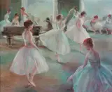 Miloslava Vrbova-Štefková, PRÓBA BALETU, olej, płótno
