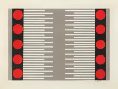 Henryk Berlewi, KOMPOZYCJA, 1953, szablon, papier kremowy