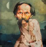Jerzy Duda-Gracz, PORTRET BOHDANA SMOLENIA, 1988, olej, płyta