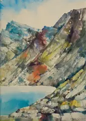 Jerzy Duda-Gracz, WIDOK TATRZAŃSKI, 1977, akwarela, papier